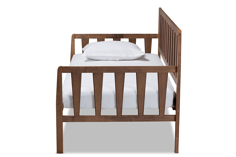 Telma Modern and Contemporary Walnut Brown Finished Wood Twin Size Daybed