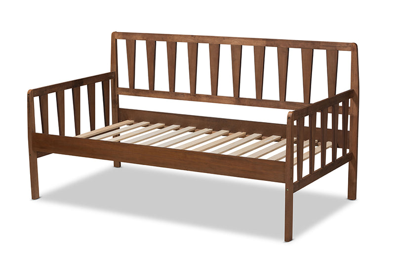 Telma Modern and Contemporary Walnut Brown Finished Wood Twin Size Daybed