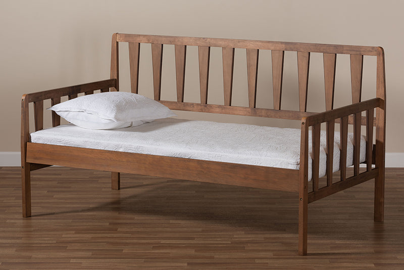 Telma Modern and Contemporary Walnut Brown Finished Wood Twin Size Daybed