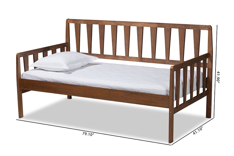 Telma Modern and Contemporary Walnut Brown Finished Wood Twin Size Daybed