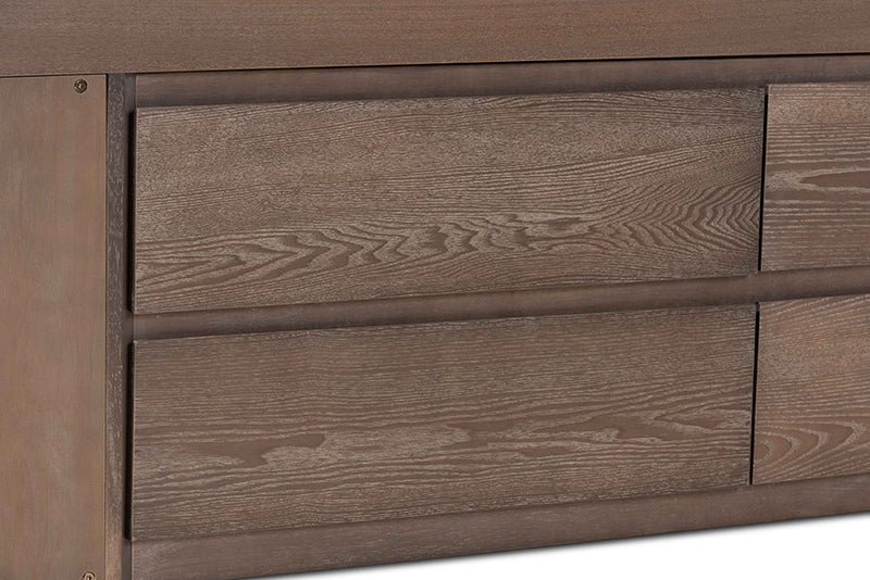Heino Antique Oak 4-Drawer Twin Size Storage Bed Baxton