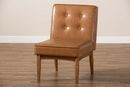 Mabel Tan Faux Leather Upholstered and Walnut Brown Dining Chair Baxton