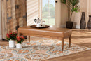 Mabel Tan Faux Leather Walnut Brown Dining Bench Baxton