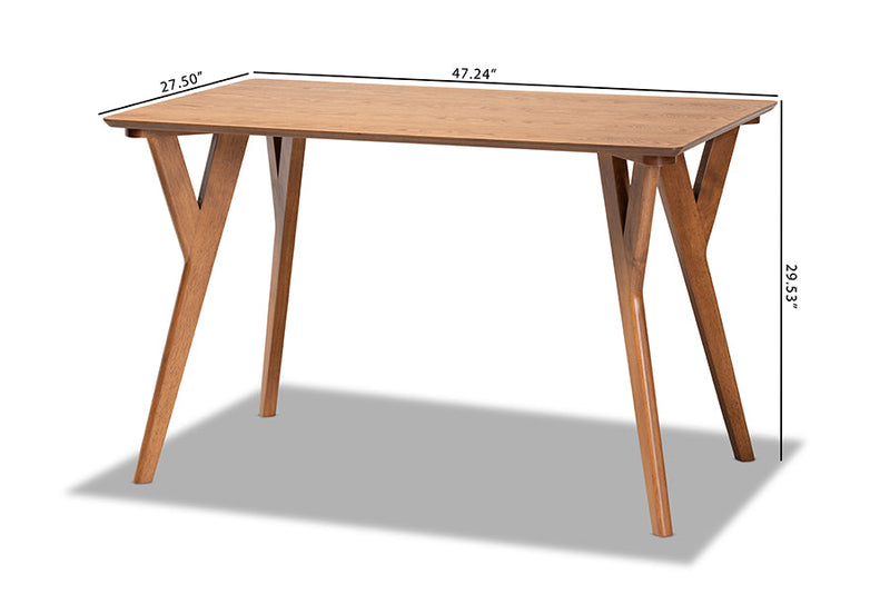 Benton Walnut Brown Dining Table Baxton