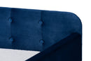 Avery Navy Blue Velvet Fabric Button Tufted Twin Size Daybed w/Trundle Baxton