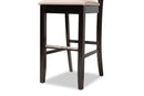 Haines Sand Fabric Espresso Brown 2Pc Bar Stool Set Baxton