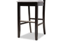 Haines Gray Fabric Espresso Brown 2Pc Bar Stool Set Baxton