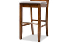 Haines Gray Fabric Walnut Brown 2Pc Bar Stool Set Baxton