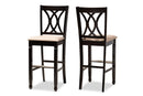 Itami Sand Fabric Espresso Brown 2Pc Bar Stool Set Baxton