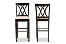 Itami Sand Fabric Espresso Brown 2Pc Bar Stool Set Baxton