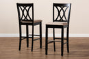 Itami Sand Fabric Espresso Brown 2Pc Bar Stool Set Baxton