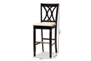 Itami Sand Fabric Espresso Brown 2Pc Bar Stool Set Baxton