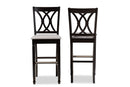 Itami Gray Fabric Espresso Brown 2Pc Bar Stool Set Baxton