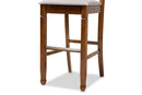 Itami Gray Fabric Walnut Brown 2Pc Bar Stool Set Baxton