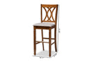 Itami Gray Fabric Walnut Brown 2Pc Bar Stool Set Baxton