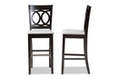 Mariam Gray Fabric Espresso Brown 2Pc Bar Stool Set Baxton