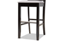 Mariam Gray Fabric Espresso Brown 2Pc Bar Stool Set Baxton