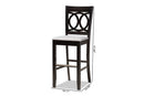 Mariam Gray Fabric Espresso Brown 2Pc Bar Stool Set Baxton