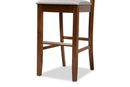 Mariam Gray Fabric Walnut Brown 2Pc Bar Stool Set Baxton