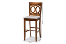 Mariam Gray Fabric Walnut Brown 2Pc Bar Stool Set Baxton