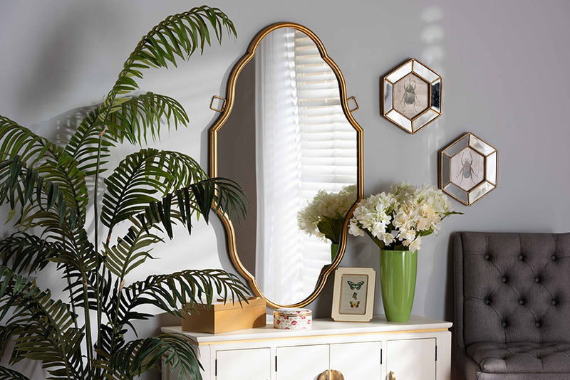 Blakes Antique Gold Finished Accent Wall Mirror Baxton