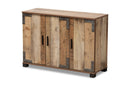 Tomasso Farmhouse Rustic 3-Door Shoe Cabinet Baxton