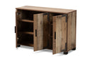 Tomasso Farmhouse Rustic 3-Door Shoe Cabinet Baxton
