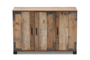 Tomasso Farmhouse Rustic 3-Door Shoe Cabinet Baxton