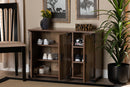 Tomasso Farmhouse Rustic 3-Door Shoe Cabinet Baxton