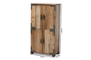 Tomasso Farmhouse Rustic 4-Door Shoe Cabinet Baxton