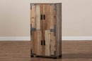 Tomasso Farmhouse Rustic 4-Door Shoe Cabinet Baxton