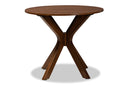 Battersby Walnut Brown Finished 34-Inch-Wide Round Wood Dining Table Baxton