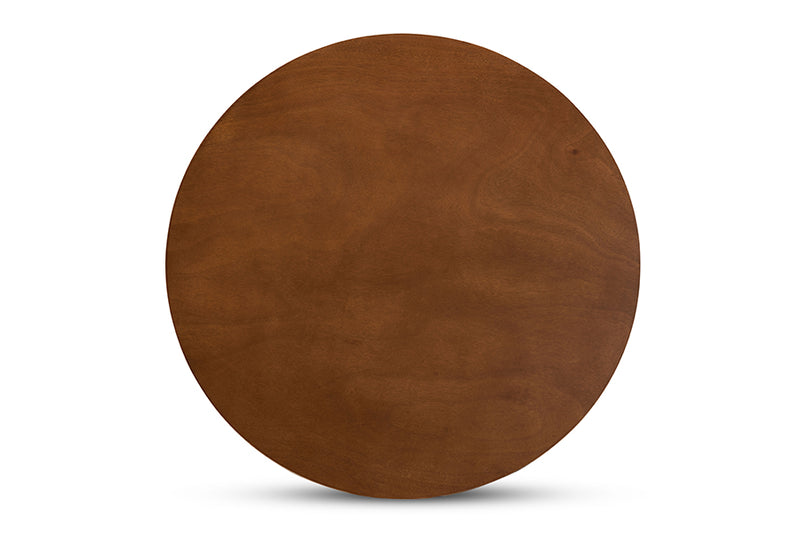 Battersby Modern and Contemporary Walnut Brown Finished 34-Inch-Wide Round Wood Dining Table