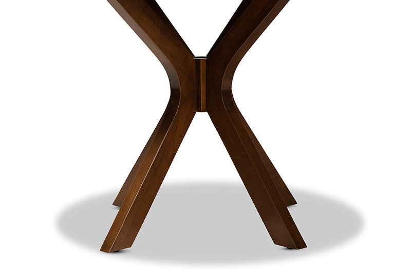 Battersby Modern and Contemporary Walnut Brown Finished 34-Inch-Wide Round Wood Dining Table