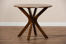 Battersby Walnut Brown Finished 34-Inch-Wide Round Wood Dining Table Baxton