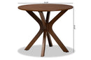 Battersby Walnut Brown Finished 34-Inch-Wide Round Wood Dining Table Baxton