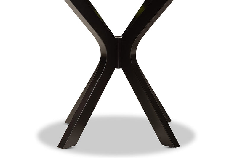 Battersby Dark Brown Finished 34-Inch-Wide Round Wood Dining Table Baxton