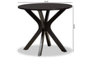 Battersby Dark Brown Finished 34-Inch-Wide Round Wood Dining Table Baxton