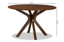 Battersby Walnut Brown Finished 45-Inch-Wide Round Wood Dining Table Baxton