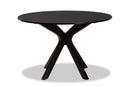 Battersby Dark Brown Finished 45-Inch-Wide Round Wood Dining Table Baxton