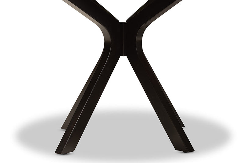 Battersby Dark Brown Finished 45-Inch-Wide Round Wood Dining Table Baxton