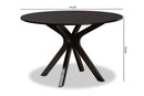 Battersby Dark Brown Finished 45-Inch-Wide Round Wood Dining Table Baxton