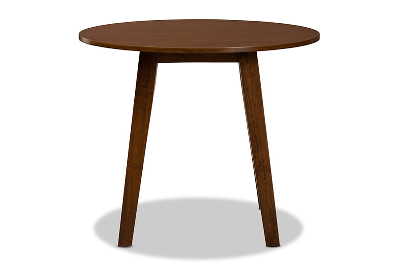 Thornton Modern and Contemporary Walnut Brown Finished 35-Inch-Wide Round Wood Dining Table