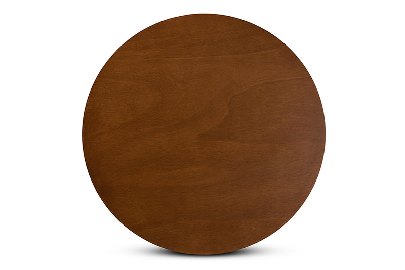 Thornton Modern and Contemporary Walnut Brown Finished 35-Inch-Wide Round Wood Dining Table