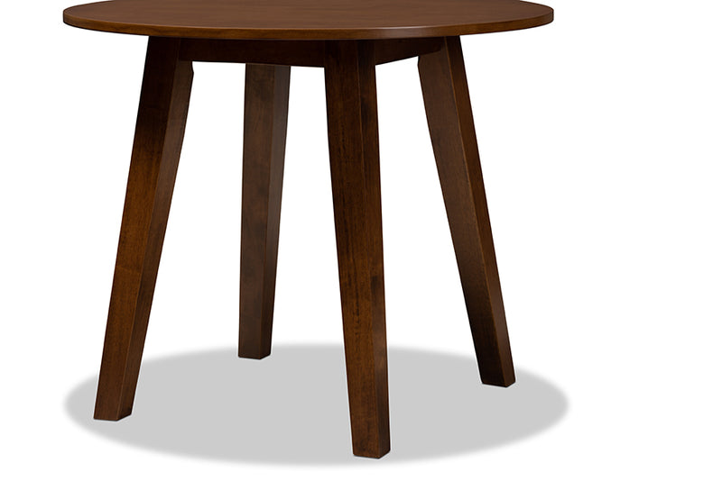 Thornton Modern and Contemporary Walnut Brown Finished 35-Inch-Wide Round Wood Dining Table