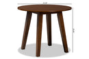 Thornton Walnut Brown Finished 35-Inch-Wide Round Wood Dining Table Baxton