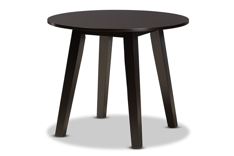 Thornton Modern and Contemporary Dark Brown Finished 35-Inch-Wide Round Wood Dining Table