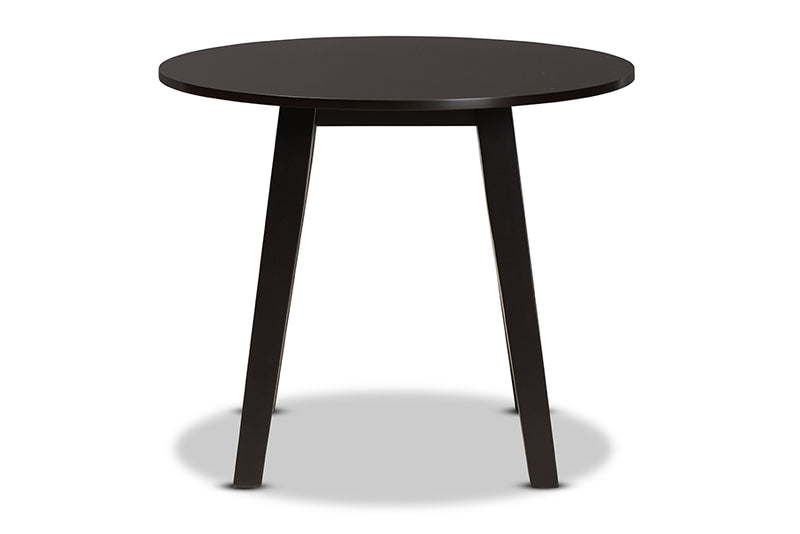 Thornton Modern and Contemporary Dark Brown Finished 35-Inch-Wide Round Wood Dining Table