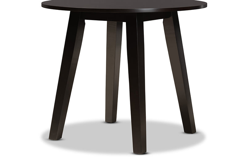 Thornton Modern and Contemporary Dark Brown Finished 35-Inch-Wide Round Wood Dining Table