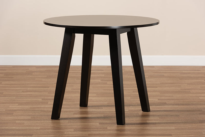 Thornton Dark Brown Finished 35-Inch-Wide Round Wood Dining Table Baxton